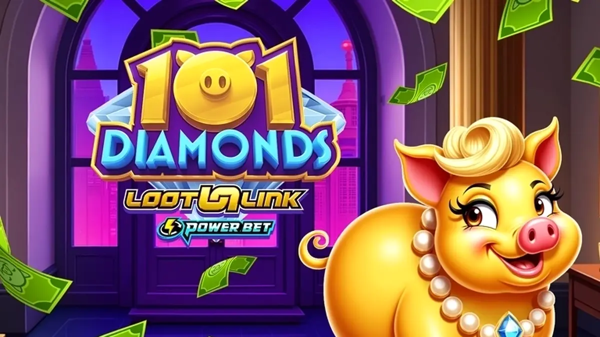 Tampilan visual mesin slot 101 Diamonds dengan latar belakang berkilau