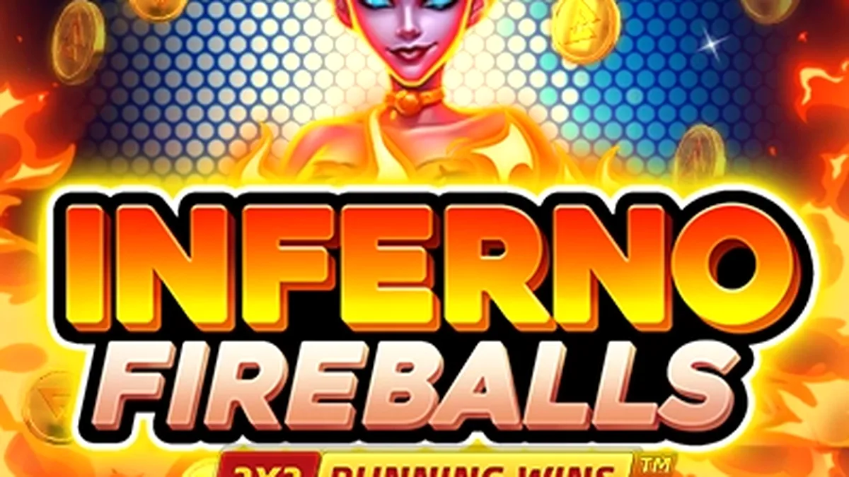 Tampilan visual slot Inferno Fireballs dengan latar belakang api yang intens